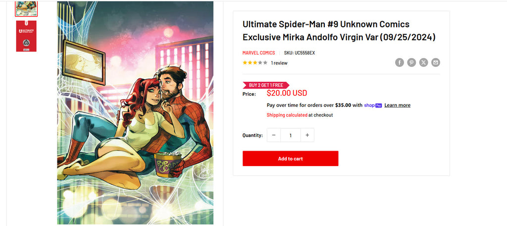 Ultimate Spider-Man #9 Unknown Comics Exclusive Mirka Andolfo Virgin Var
