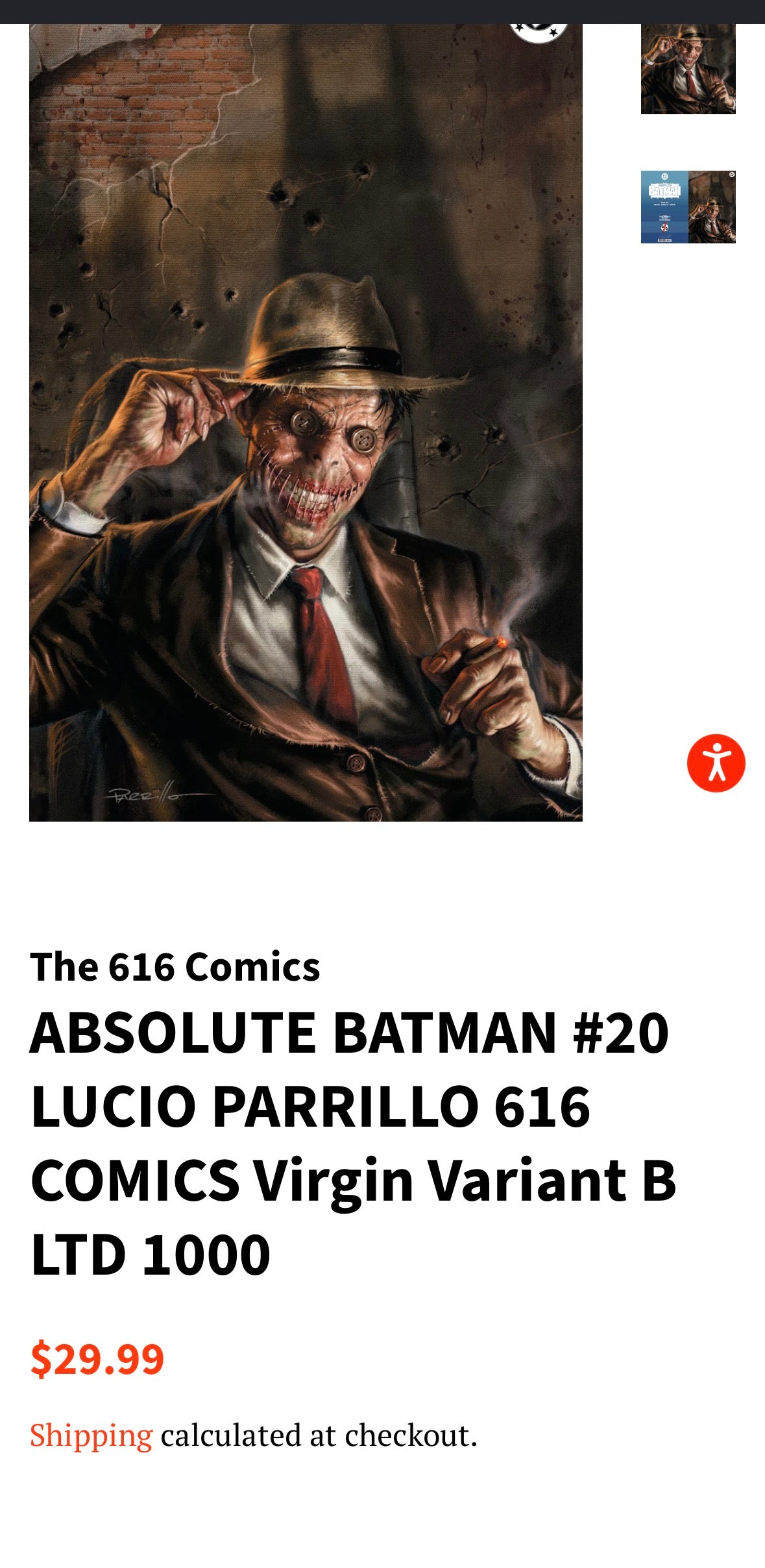 ABSOLUTE BATMAN #20 LUCIO PARRILLO 616 COMICS Virgin Variant B LTD 1000